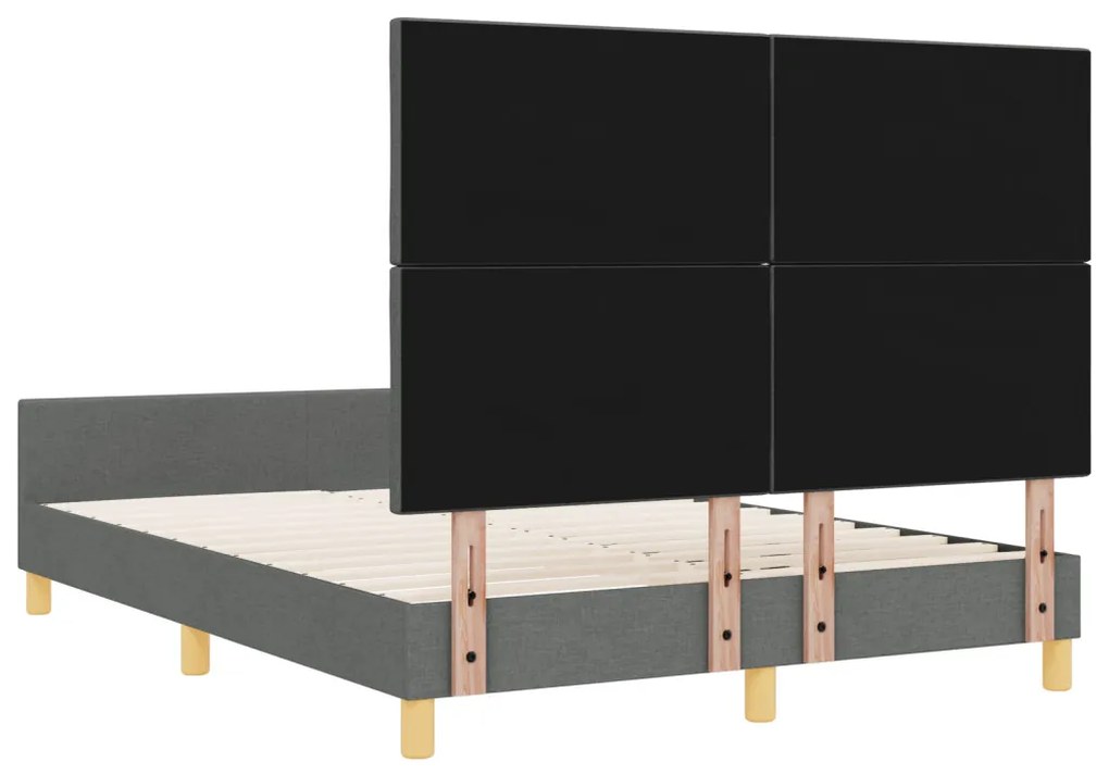 Sötétszürke Ágykeret 140x190 cm Szövet