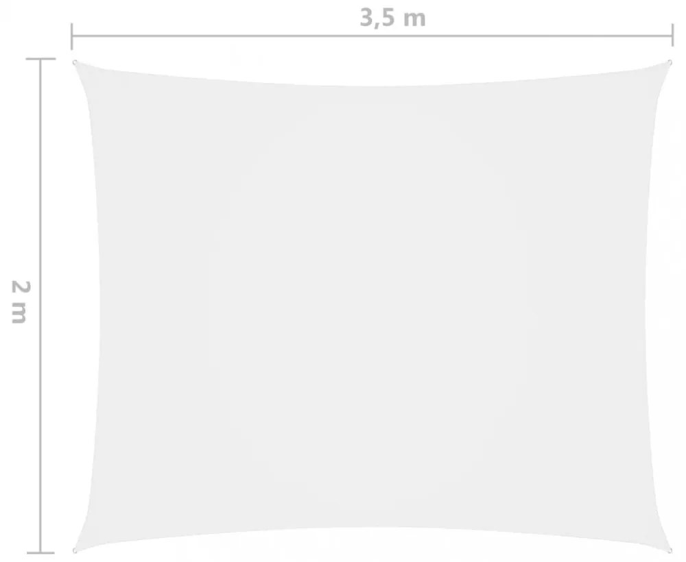 fehér téglalap alakú oxford-szövet napvitorla 2 x 3,5 m