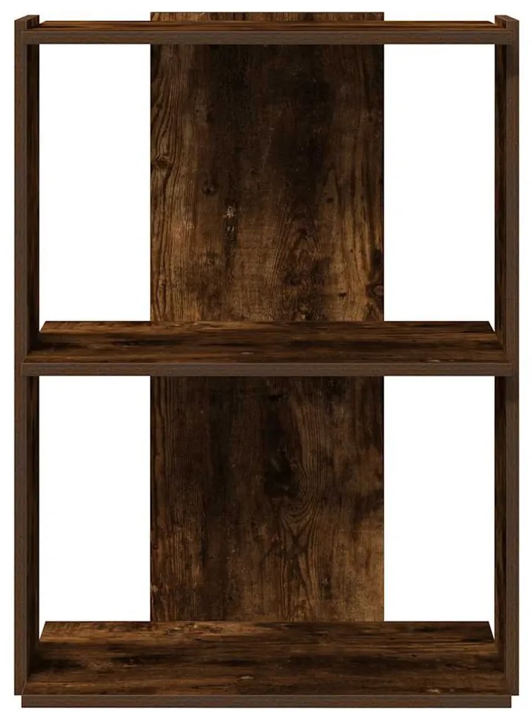 3 szintes füstös tölgy színű szerelt fa könyvespolc 60x30x80 cm