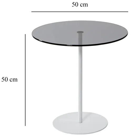 Kisasztal CHILL 50x50 cm fehér/fekete