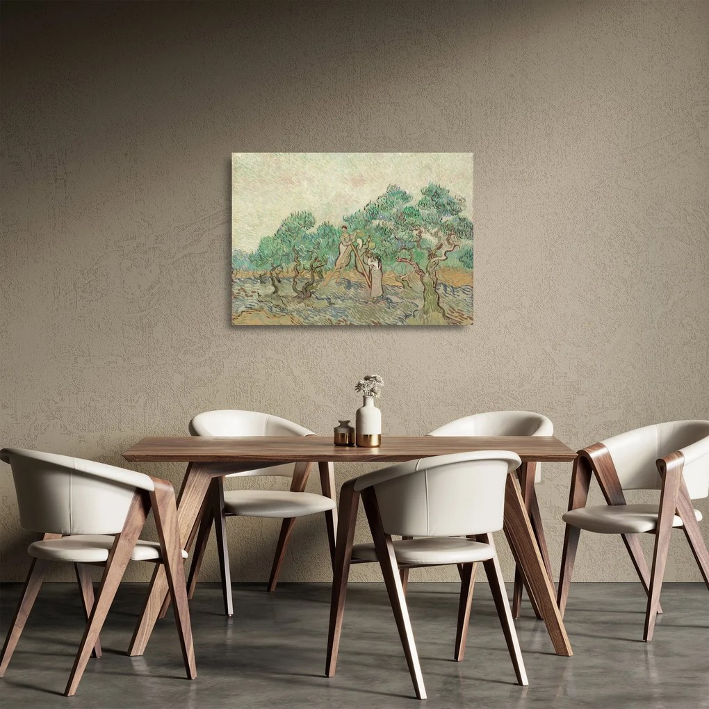 Üveg kép - Vincent van Gogh, The Olive Orchard, reprodukciók (70x50 cm)