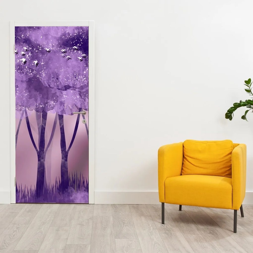 Fotótapéta ajtóra - Szarvas egy varázslatos erdőben (95x205cm)