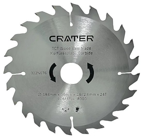 KÖRFŰRÉSZLAP 184*30 / 24FOG CARBIDE CRATER