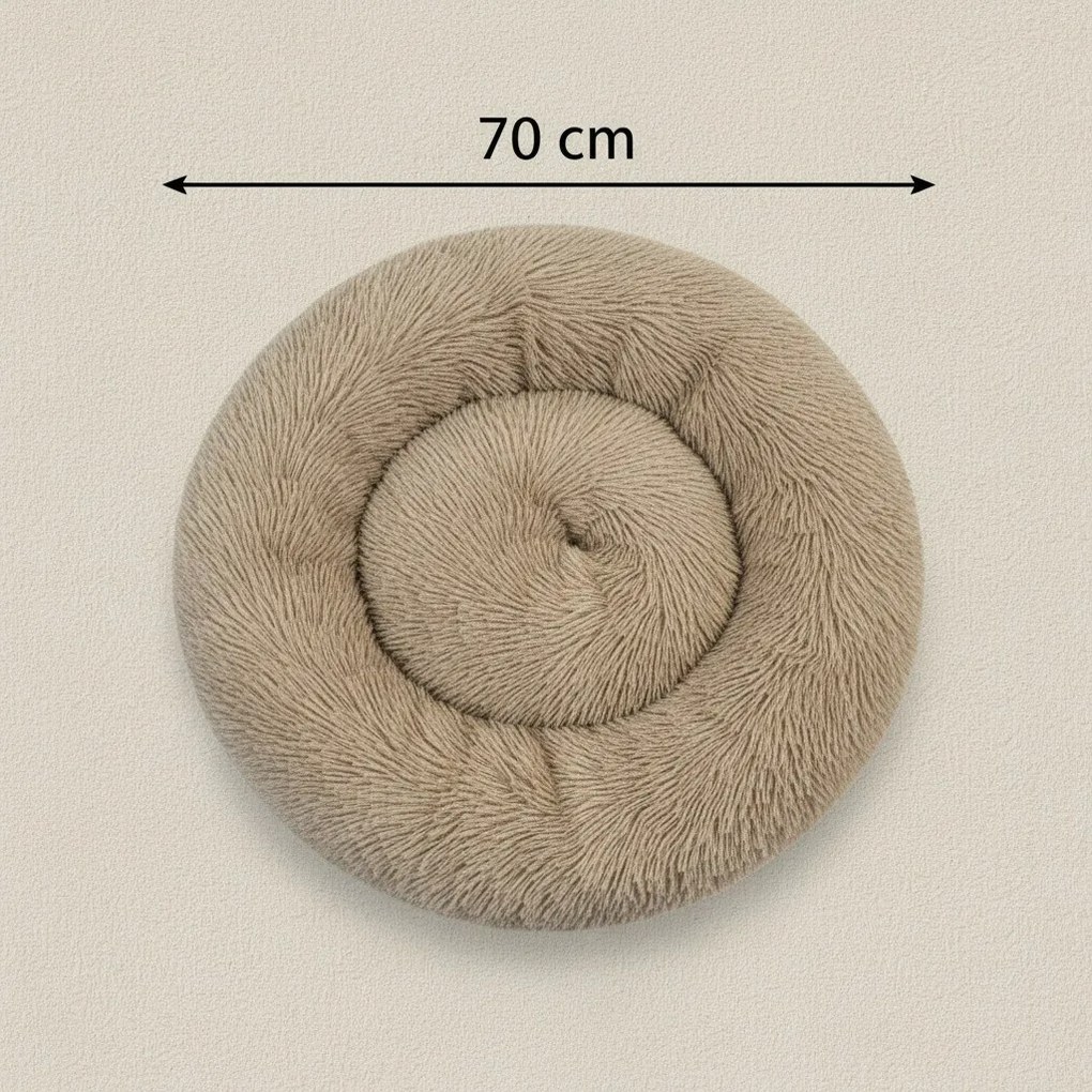 Ponchik kerek kutyafekhely, 70 cm, barna