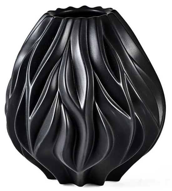 Flame fekete porcelán váza, magasság 23 cm - Morsø