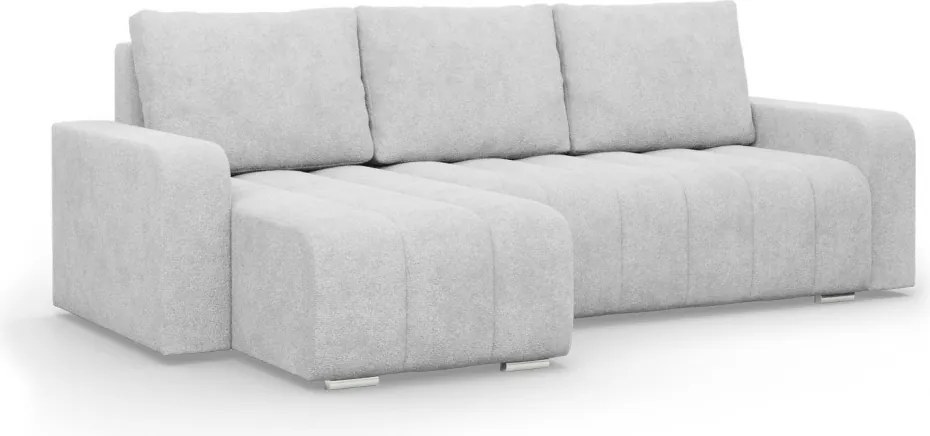 Modena sarokkanapé, bouclé, univerzális oldal, szürke