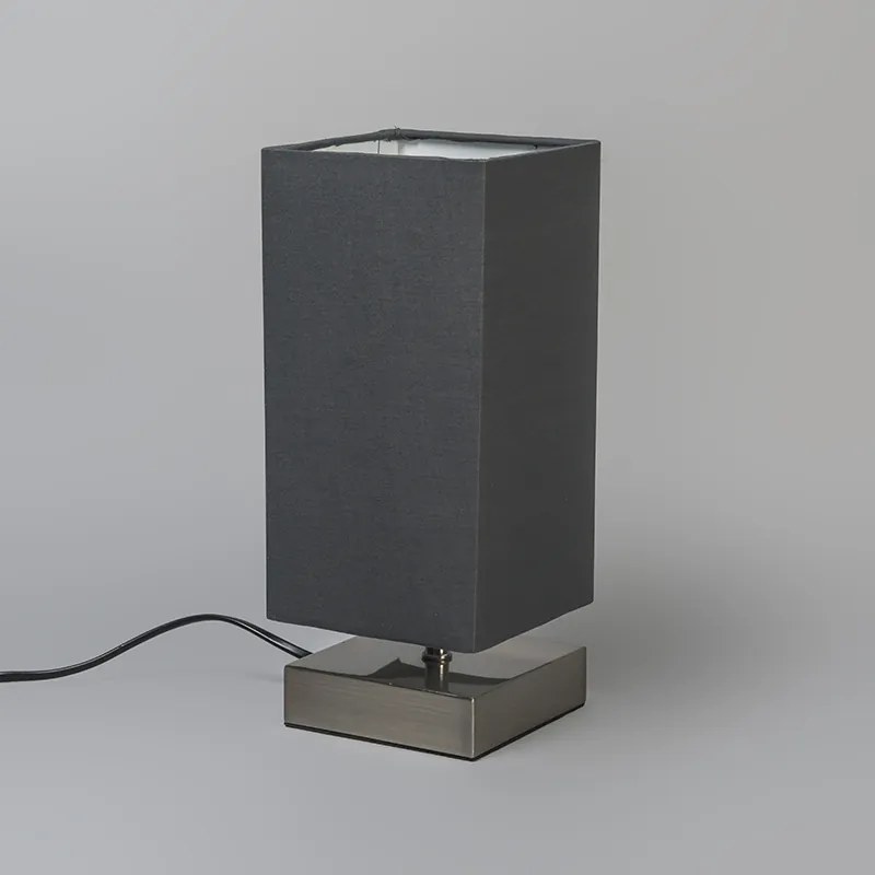 Modern asztali lámpa szürke acéllal - Milo