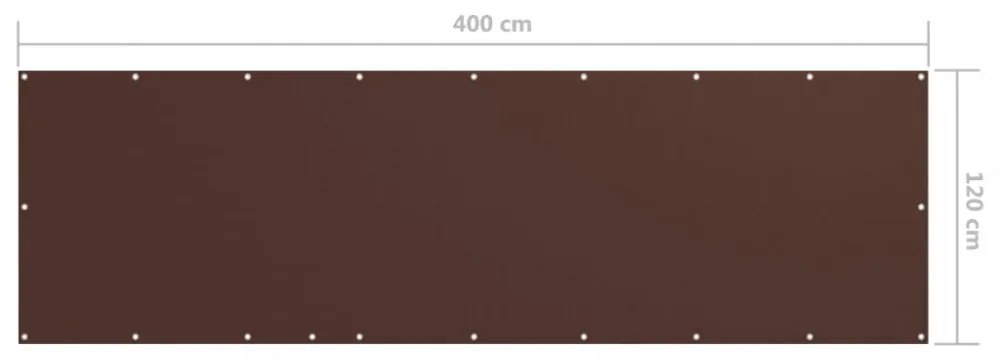 barna oxford-szövet erkélynapellenző 120 x 400 cm