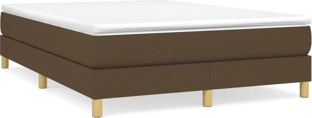 vidaXL sötétbarna szövet rugós ágy matraccal 140 x 190 cm