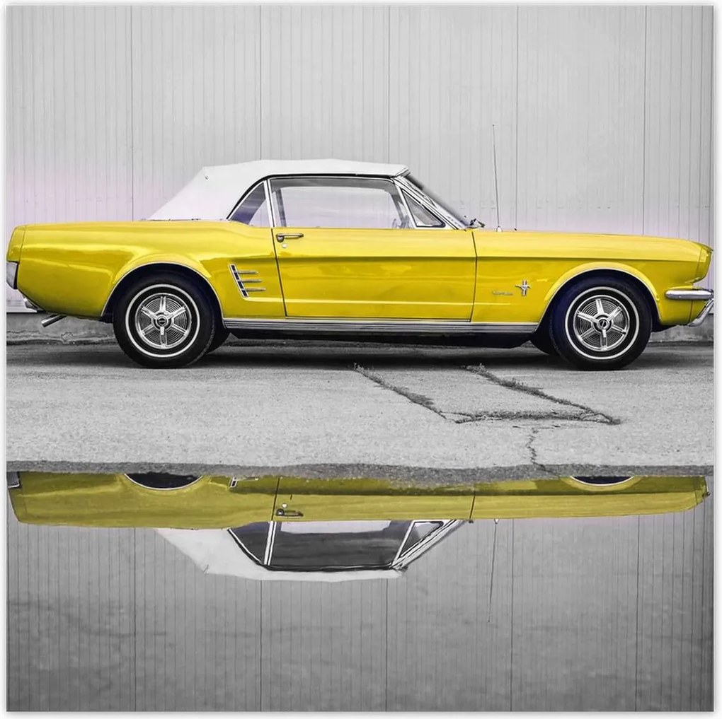 Poszter 70x70 Sárga Ford Mustang Usa