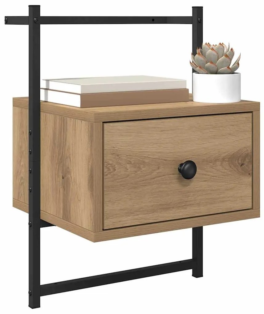 vidaXL Éjjeliszekrény 2 pcs Artisan tölgy 35 x 30 x 51 cm Faanyag