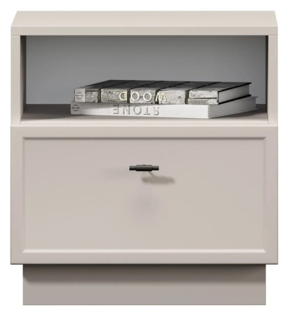 Lorini éjjeliszekrény 45 cm - kasmír / fekete T-bar fogantyú