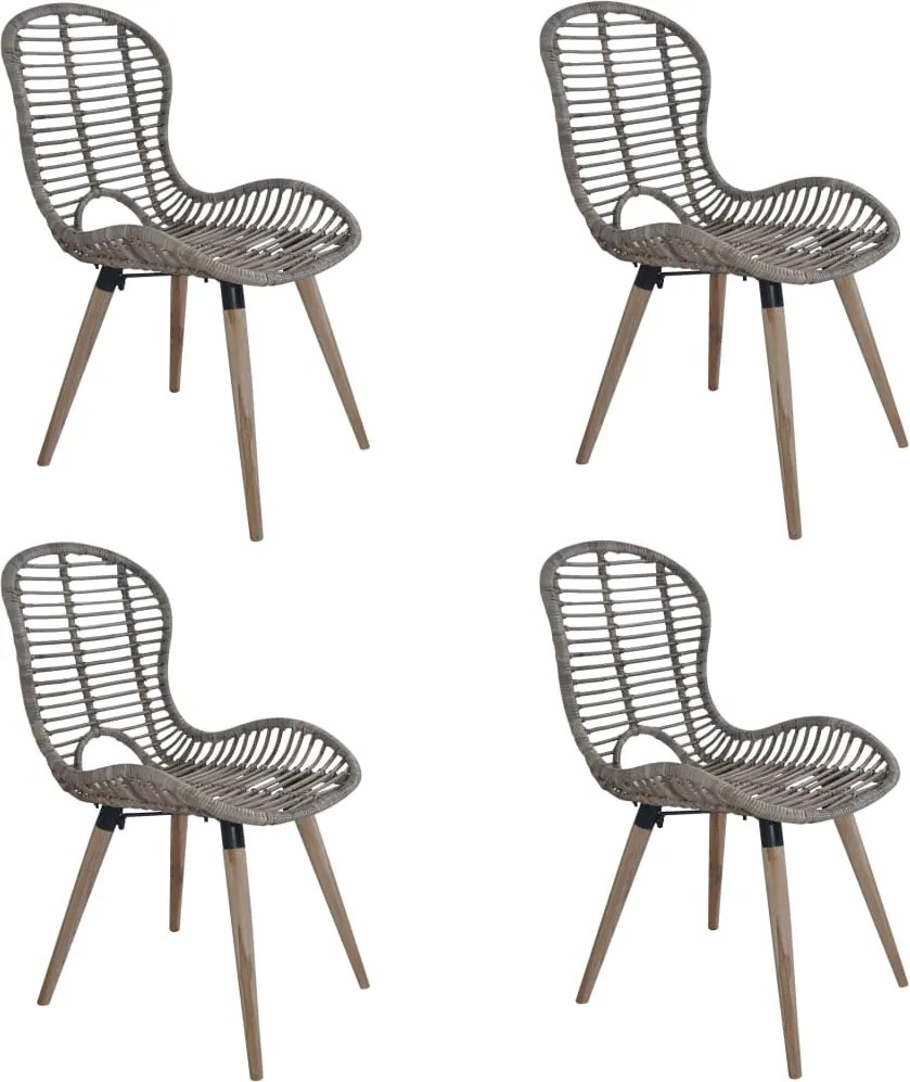 vidaXL 4 db barna természetes rattan étkezőszék