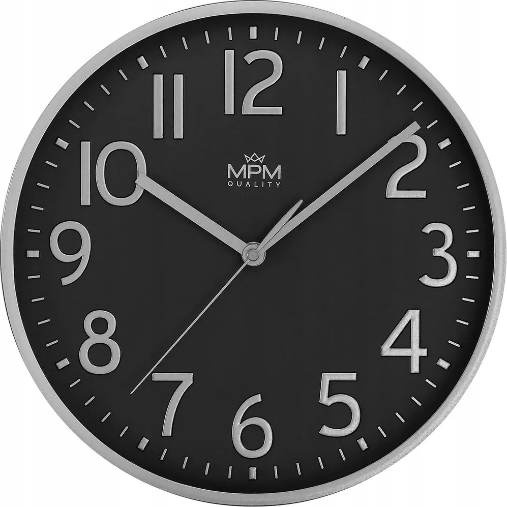 Fekete Jól Olvasható Kerek Elegáns Csendes Falióra Mpm E01.4505.90 29 c