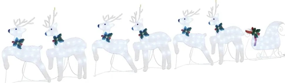 LED rénszarvasok 7 pcs Ezüst szövet