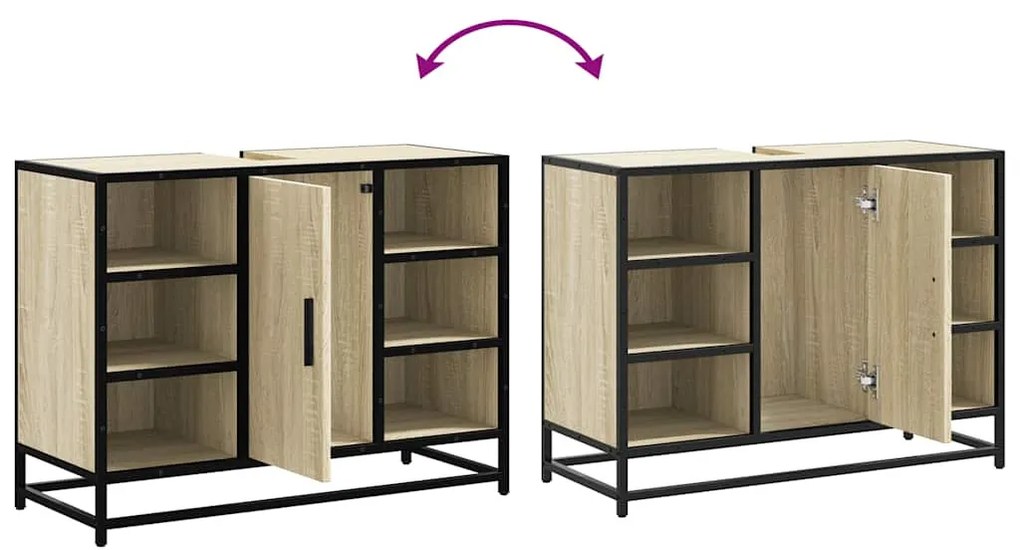 sonoma tölgyfa fürdőszobai mosdószekrény 80 x 33 x 60 cm