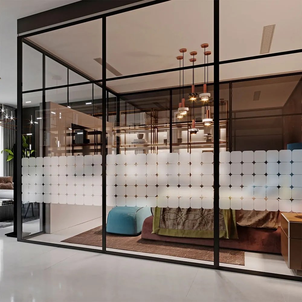 Matrica szett ablakra 50 db-os 10x10 cm Square Blackout – Ambiance