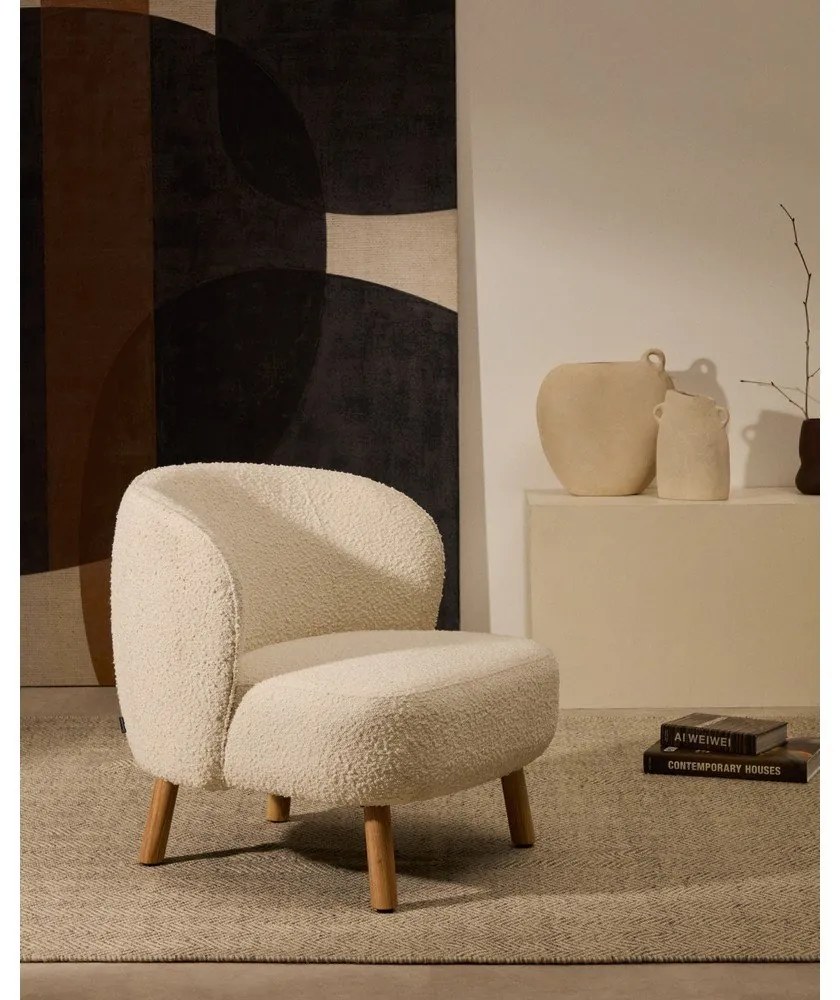 Krémszínű buklé fotel Ulit – Kave Home