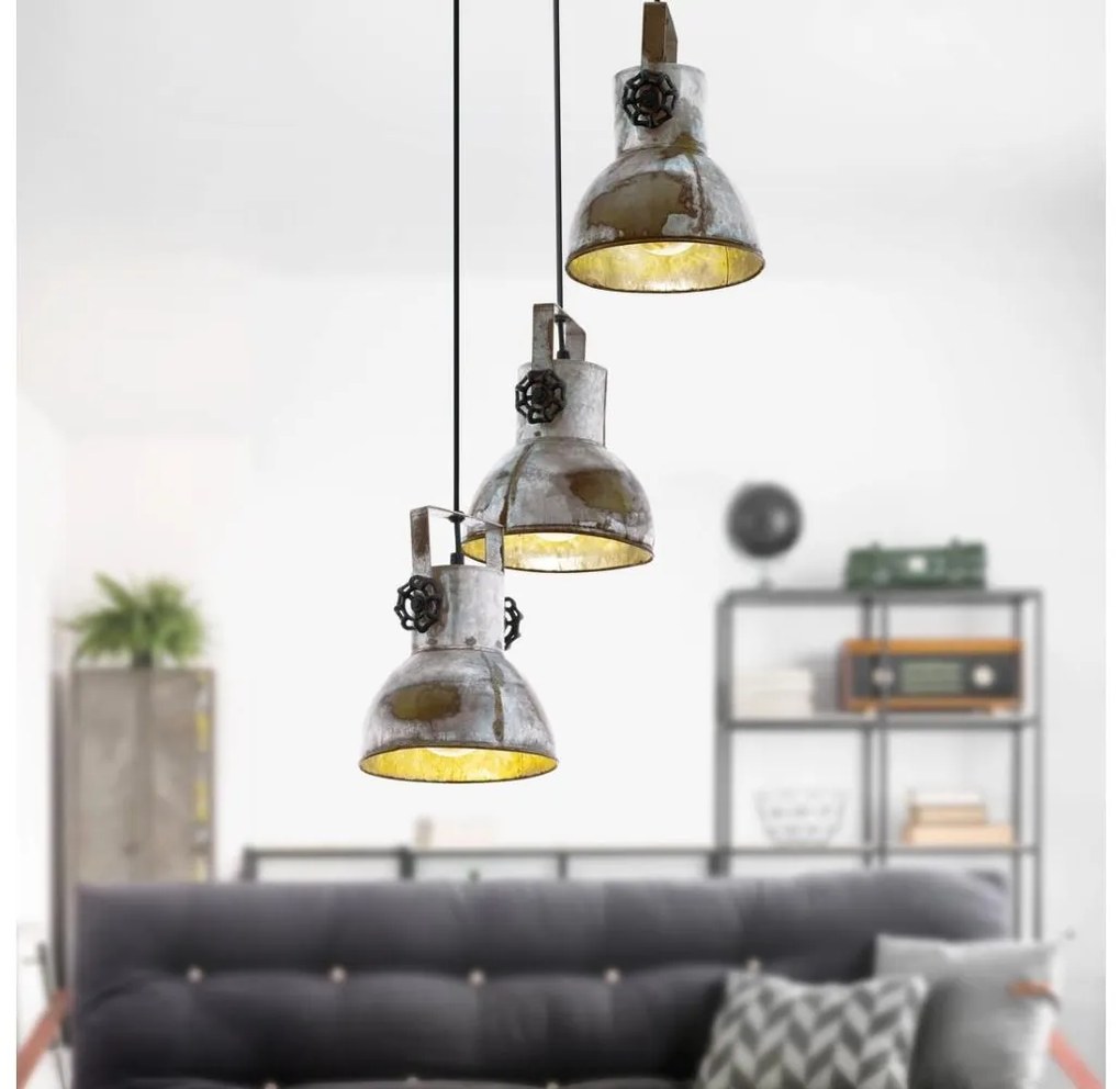 Eglo 49647 - Csillár zsinóron BARNSTAPLE 3xE27/40W/230V