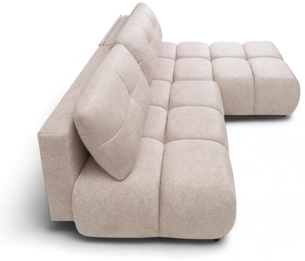 Lerio jobbos sarokkanapé ágyfunkcióval - világos bézs vízlepergető szövet Blur 02