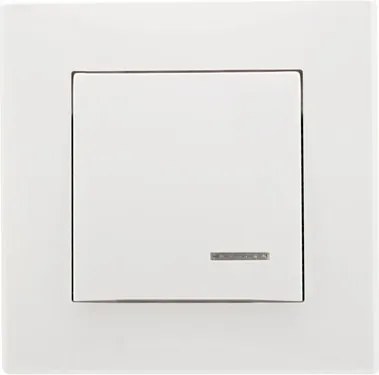 Egycsatlakozós kapcsoló háttérvilágítással Polmark Milano fehér ŁP-1LS.BI