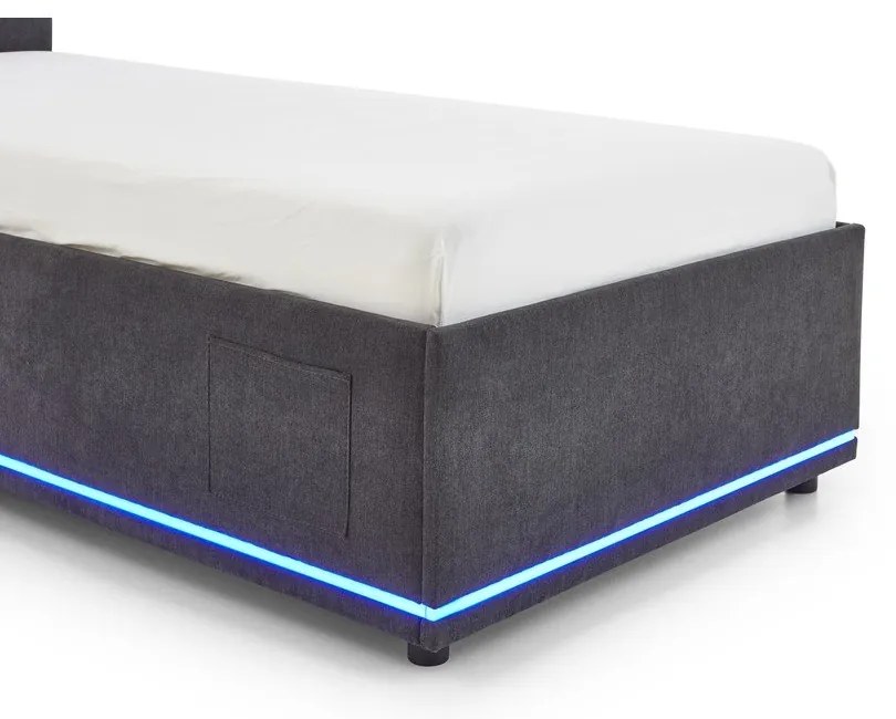 Sötétszürke kárpitozott gyerekágy ágyrács nélkül 90x200 cm Circle – Meise Möbel