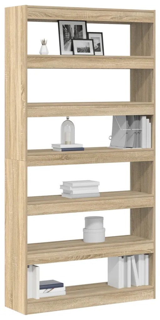 Könyvespolc Sonoma tölgy Mérnöki fa 100 x 30 x 198 cm Polcozás