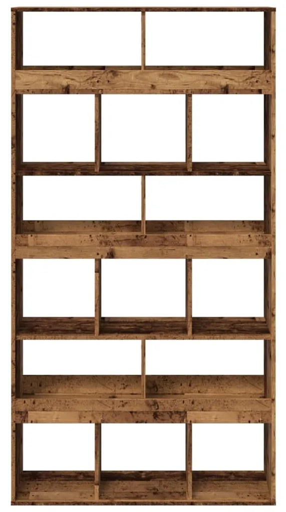 antik fa színű szerelt fa térelválasztó 100 x 33 x 187,5 cm