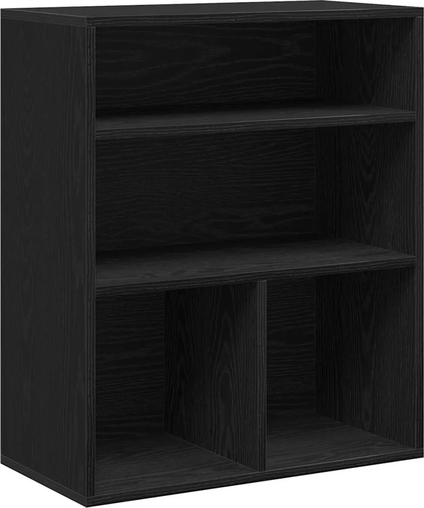 vidaXL könyvszekrény fekete 60x30x71,5 cm szerelt fa
