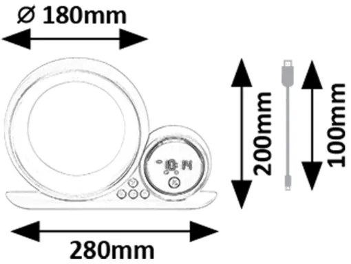 Rabalux 76109 - LED RGB Asztali lámpa hangszóróval WAKEWAY LED/5W/230V
