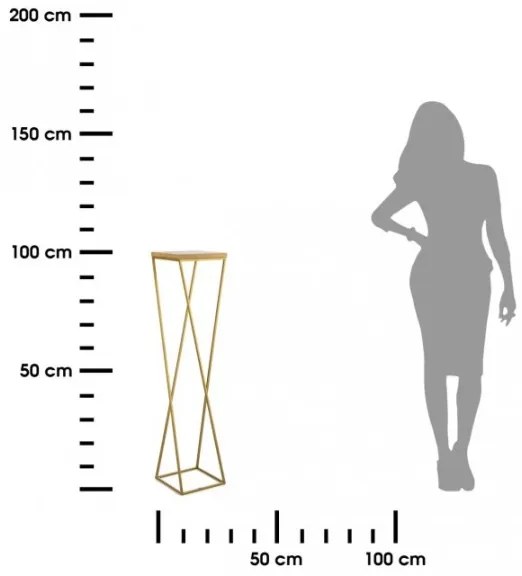 LOFT virágtartó állvány 100x24 cm arany/barna