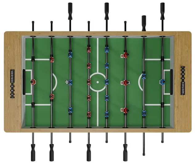 Juskys Csocsóasztal 142x76x88 cm - natúr/fehér