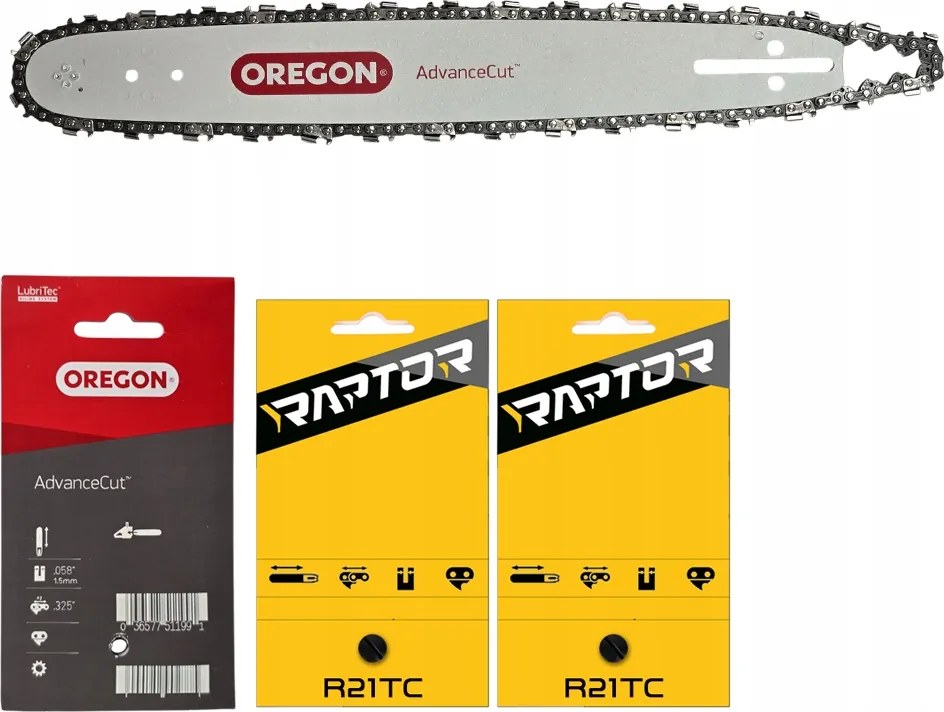 2x Lánc Raptor Vezetősín Nac CST52-45-01AC 38cm .0325" 1,5mm