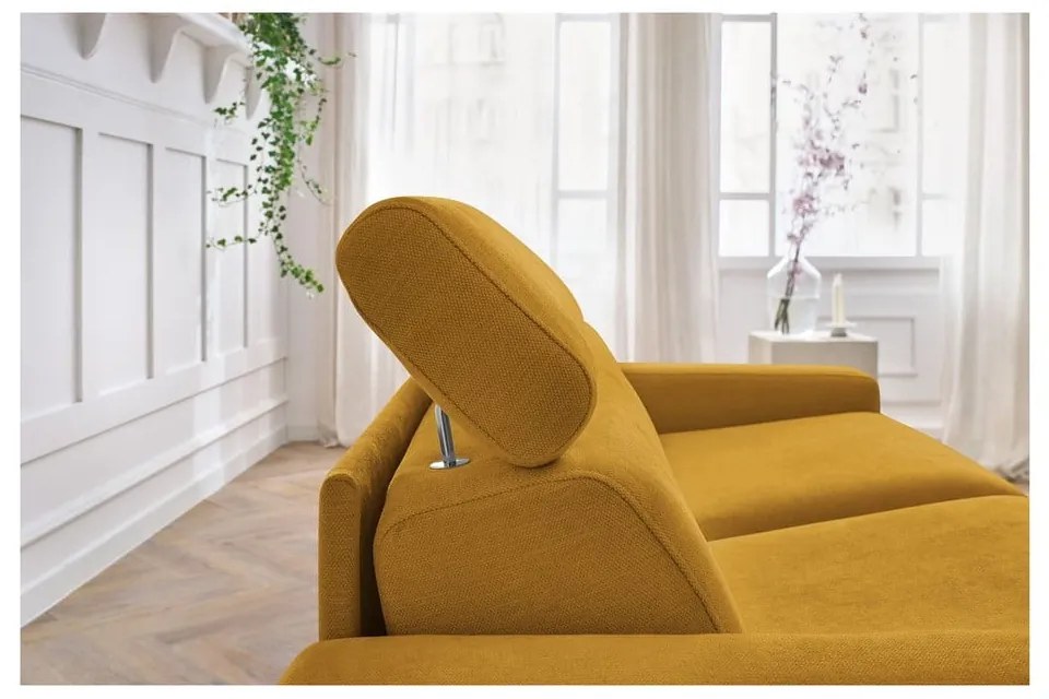 Mustársárga kinyitható kanapé 215 cm Monaco – Bobochic Paris