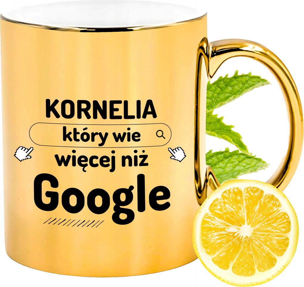 Prémium Arany Csillogó Bögre Kornéliának Ajándék Nyomtatott Fotóval