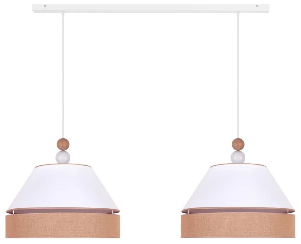 Duolla - Csillár zsinóron AVIGNON 2xE27/15W/230V fehér/barna