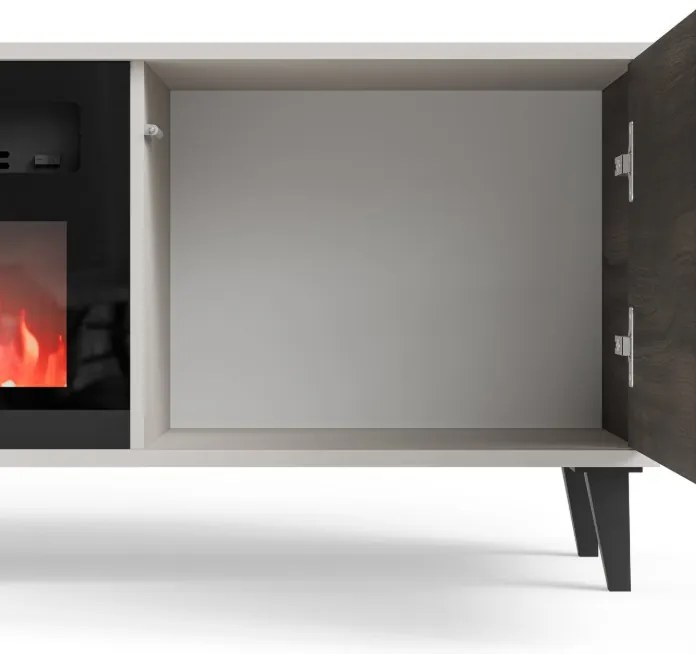 Random 2 RTV-180K TV állvány kandallóval kasmír/dió 180cm