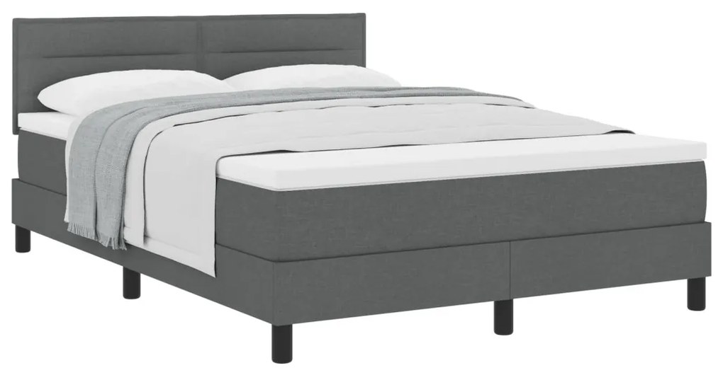 Box Spring Ágy Matraccal Sötétszürke 160x200 cm Szövet