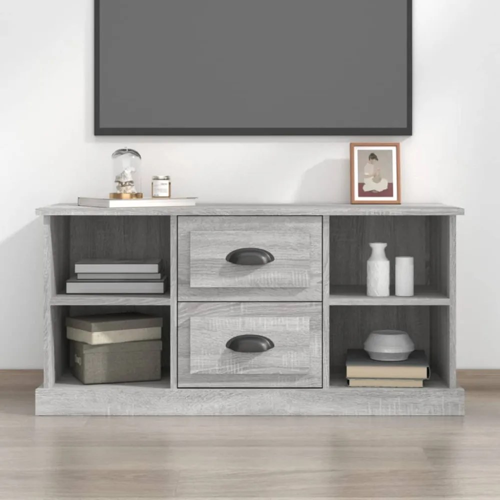 szürke sonoma színű szerelt fa TV-szekrény 99,5x35,5x48 cm