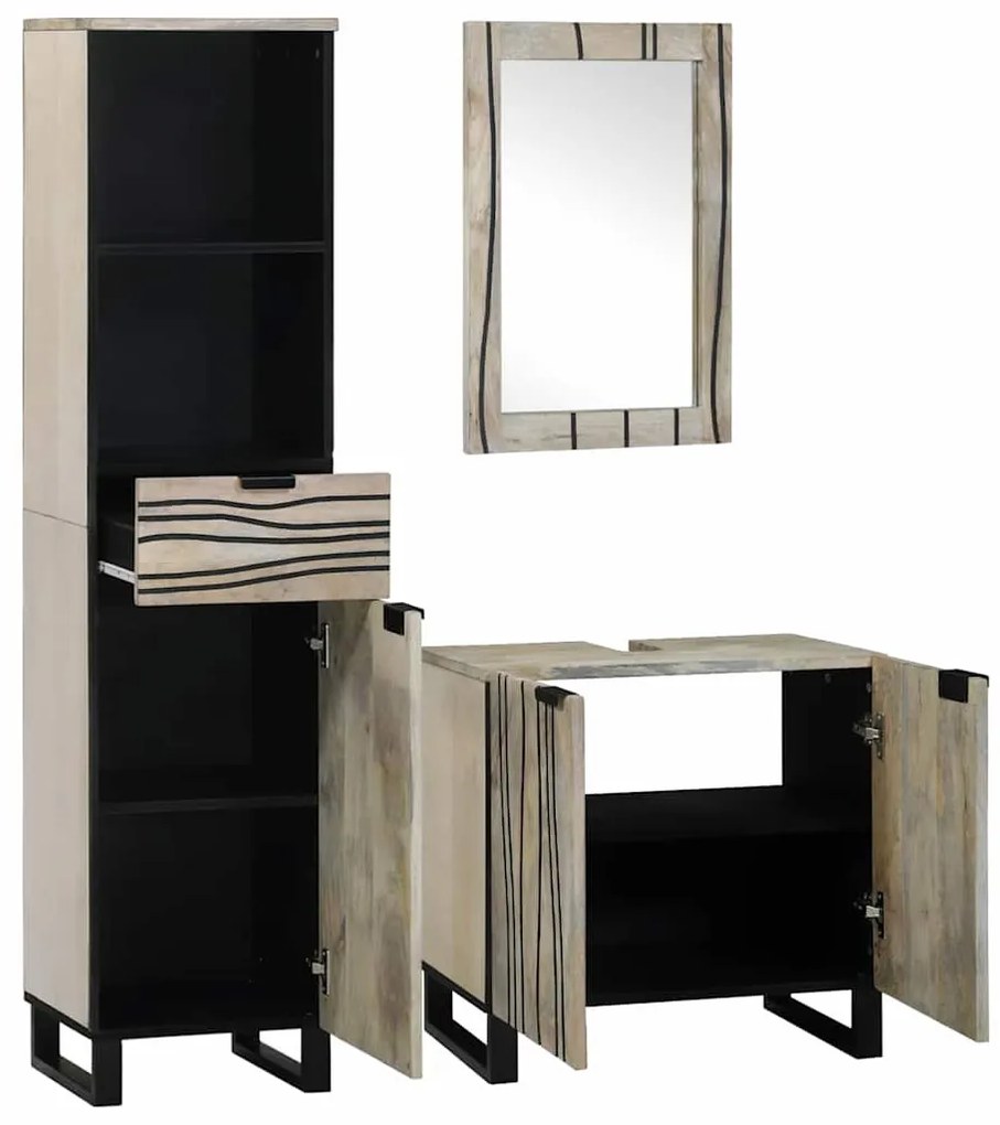Fürdőszoba bútor szett fiókkal 3 pcs Fehér 38 x 33 x 160 cm