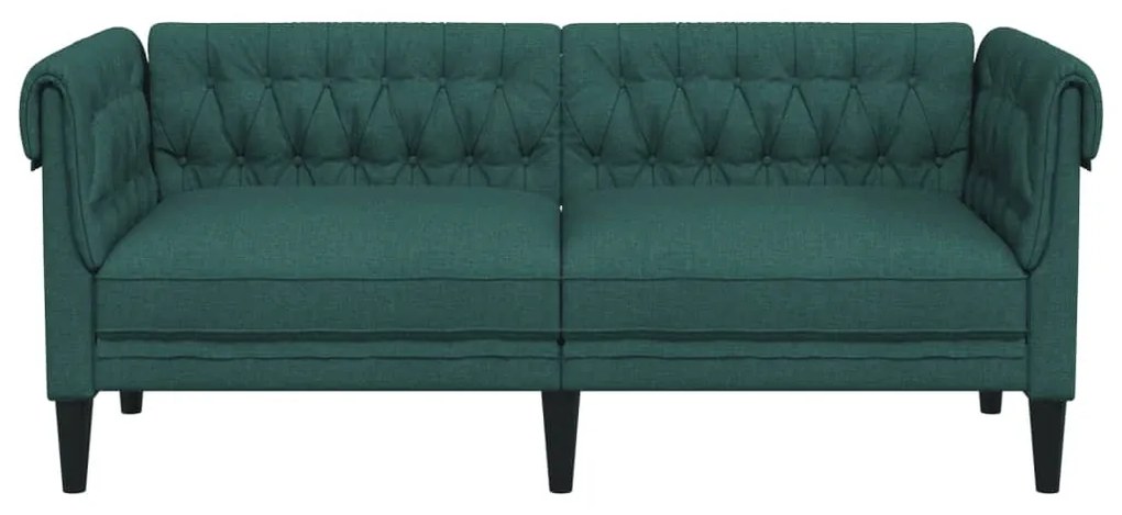 sötétzöld 2 személyes szövet Chesterfield kanapé