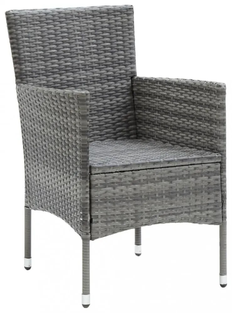 vidaXL 7 részes szürke polyrattan kerti étkezőgarnitúra párnákkal