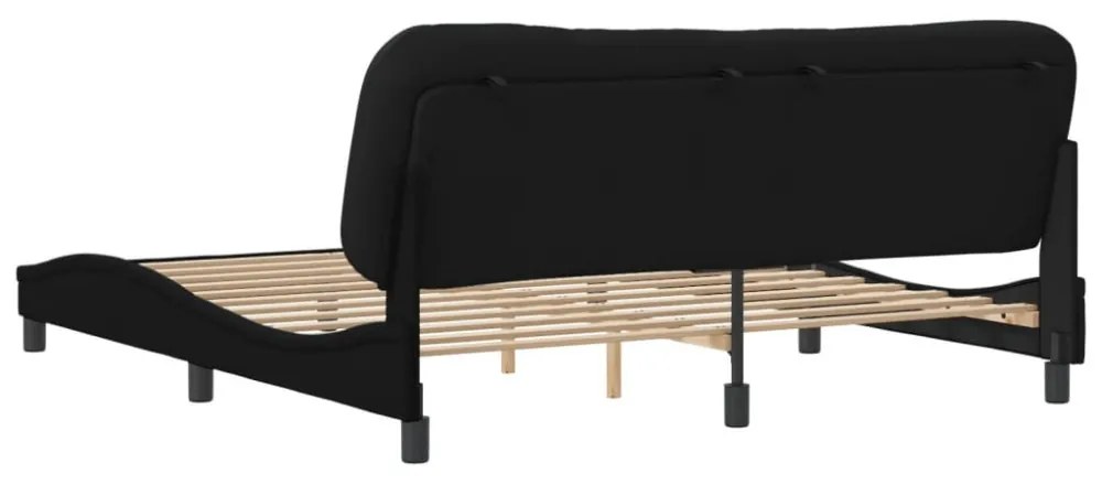 fekete szövet ágykeret matrac nélkül Hvar 180 x 200 cm