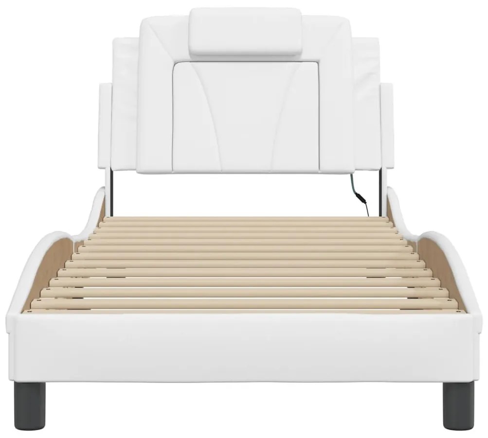 fehér ágykeret Viana LED-ekkel matrac nélkül 90x190 cm