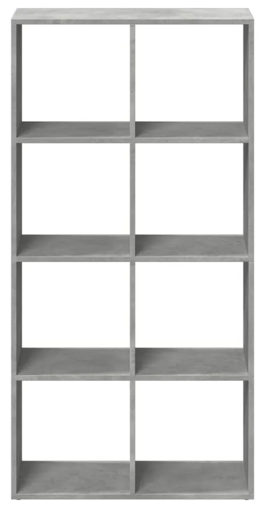 betonszürke szerelt fa elválasztó könyvespolc 69,5x29x137,5 cm