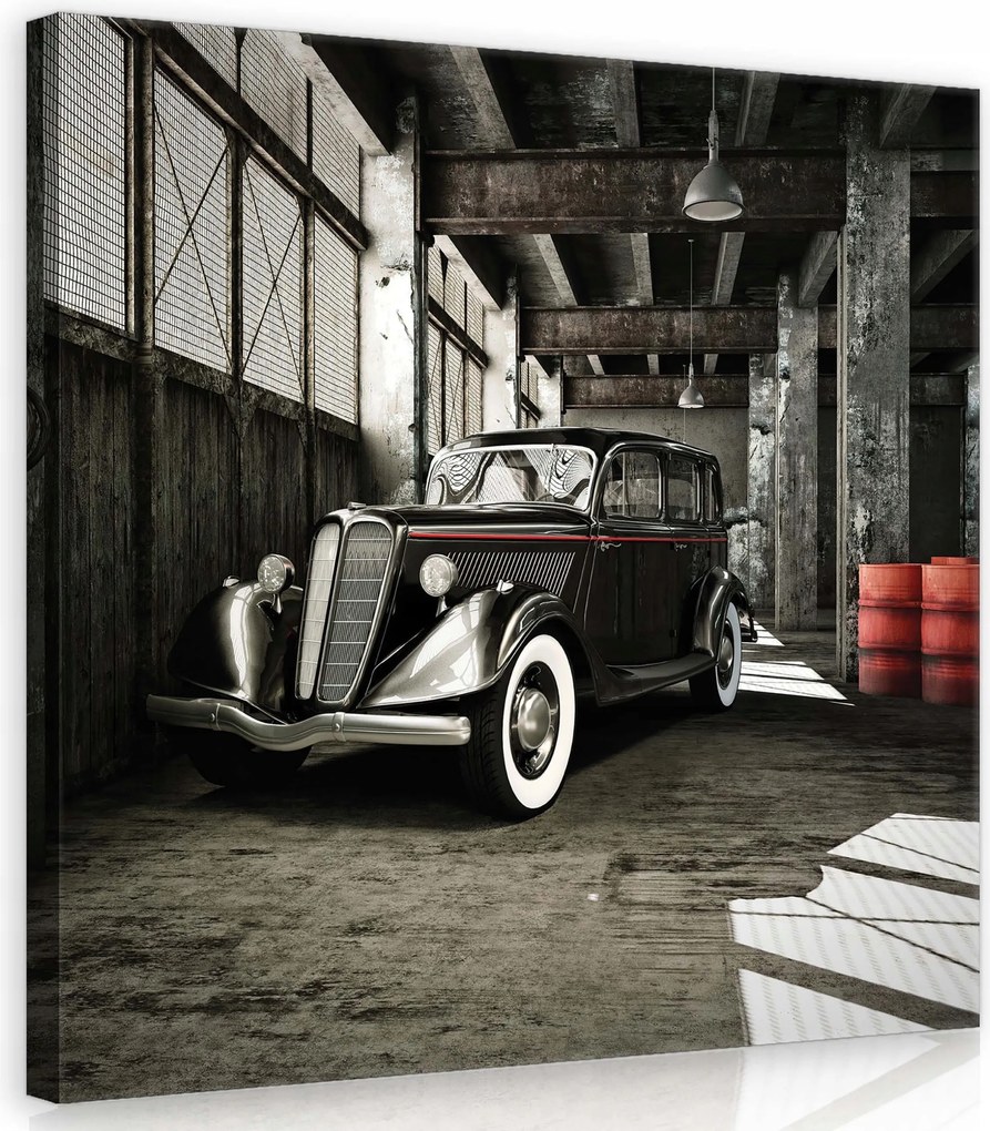 Vászonkép 40x40 Retro autó klasszikus loft beton fém nosztalgia stílus