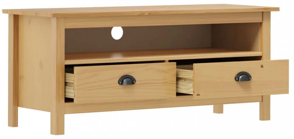 Hill mézbarna tömör fenyőfa TV-szekrény 110 x 40 x 47 cm