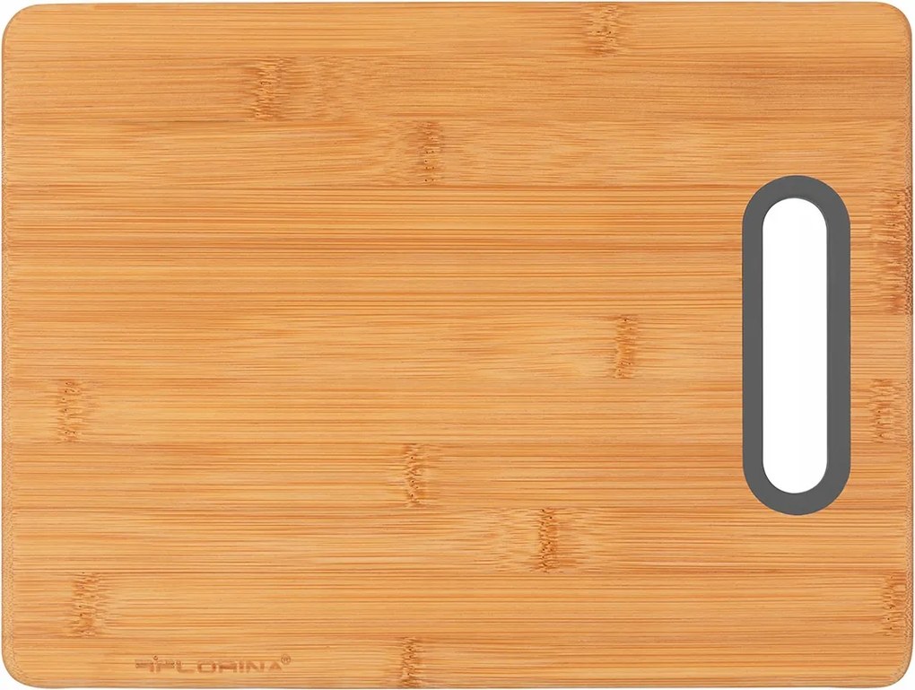 Bambusz Konyhai Vágódeszka Tálaló Fogantyúval 30,5x23,5cm Szürke