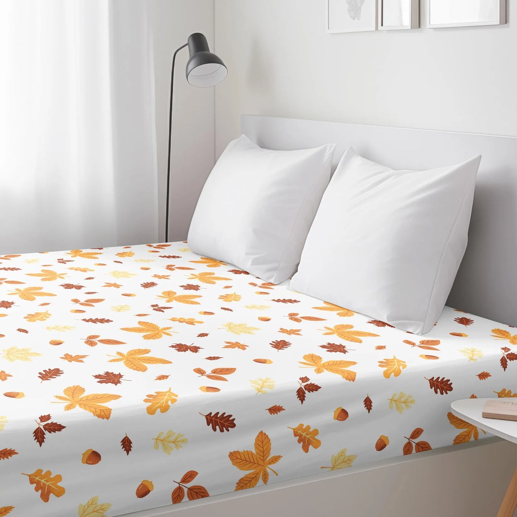 Goldea pamut gumis lepedő - őszi levelek 80 x 160 cm