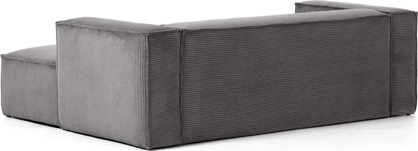 Szürke kordbársony sarokkanapé (jobb oldali) Blok – Kave Home